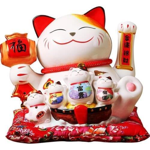 10 inch Newest Electric Shook Hands Wealth Cat Display Gifts Decorations Handicraft Cashier Maneki Neko Welcoming Cat Lucky