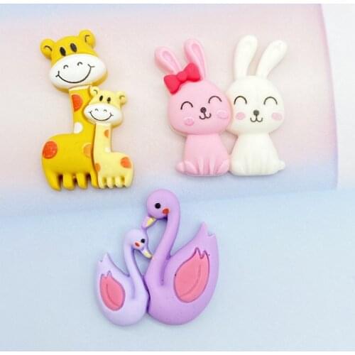 10pcs Kawaii Resin Mini Animals Flatback Cabochon DIY Decorative Craft Scrapbooking Accesssory D70
