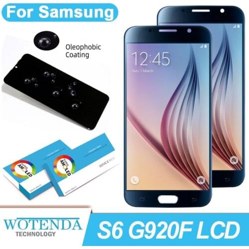 100% Original 5.1'' Super AMOLED LCD Display Touch Screen Digitizer for Samsung Galaxy S6 G920 SM-G920F G920F G920F Repair Parts