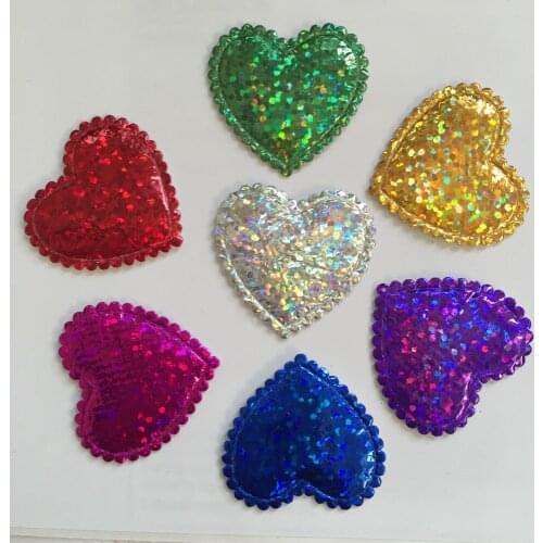 120pcs 28mm Padded pretty Flashing heart Appliques / Scrapbooking craft making craft A64A*3