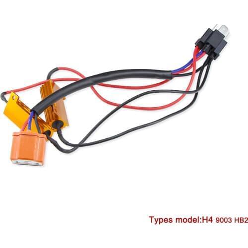 2pcs H4 H7 H8 H9 H11 9005 HB3 9006 HB4 LED Fog HID DRL Light Bulb Decoder Resistor Canbus Error Free Wire Harness Adapter 50W