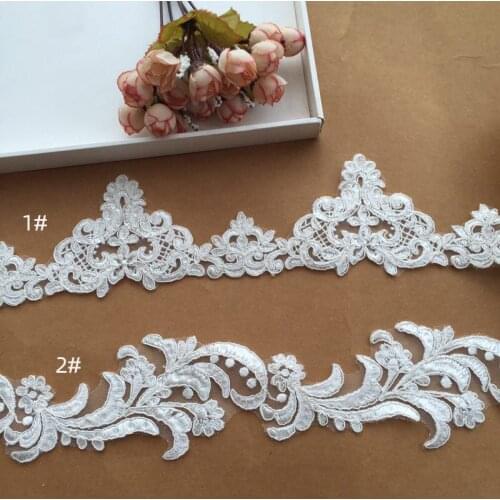 2yards/pack 7.5-8cm Bridal Lace Trim Applique Accessories Rayon Car Bone DIY Craft Lace Material W053