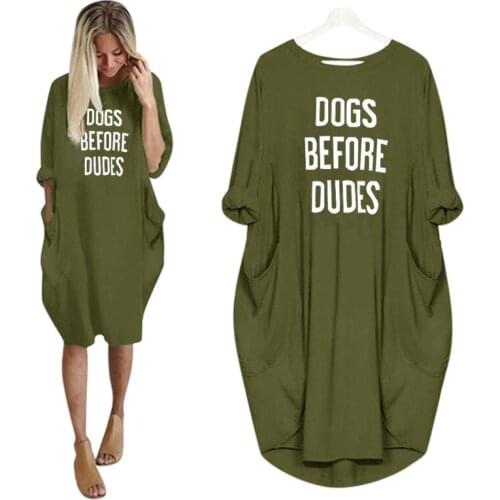 2020 Fashion T-Shirt For Women Pocket Dogs Before Dudes Print Tshirt Tops Graphic Tees Women Off The Shoulder