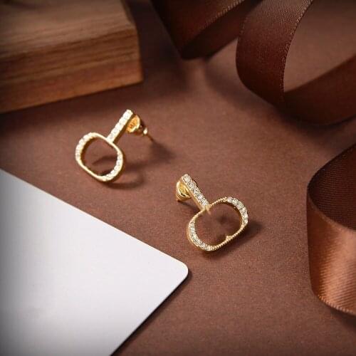2021 Luxury Brand Design New Fashion Adult Lady Earrings Best Quality Gold/Silver Plated Metal Earrings Mature Lady Earrings