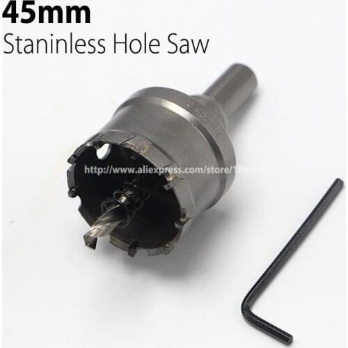 45mm 1.77" Core Drill Bit Hard Alloy Metal Hole Saw Drill Bit for Steel Metal Alloy Cutter Metal Working