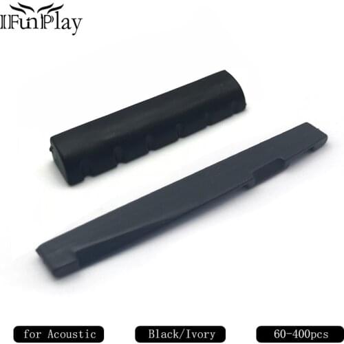 60Pcs High Quality Plastic Guitar String Bridge Nut and Saddle for 6 String Acoustic Guitar Black Ivory Wholesale