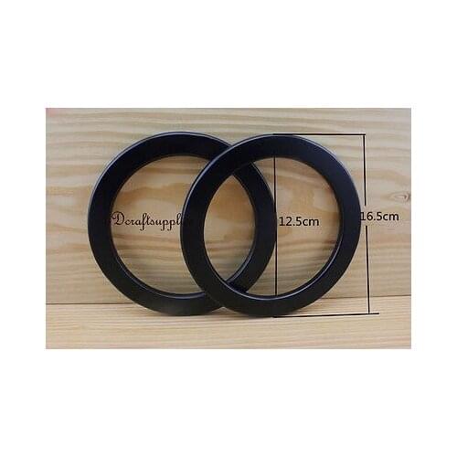 Wooden handles Purse handles handbag handle a pair round black 6 1/2 inch M17