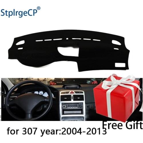 For Peugeot 307 2004-2013 dashboard mat Protective pad Shade Cushion Pad interior sticker car styling accessories