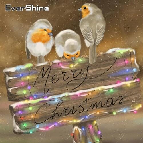 EverShine Diamond Painting Full Square Bird Picture Rhinestones Diamond Embroidery Christmas Handmade Gift Wall Decor
