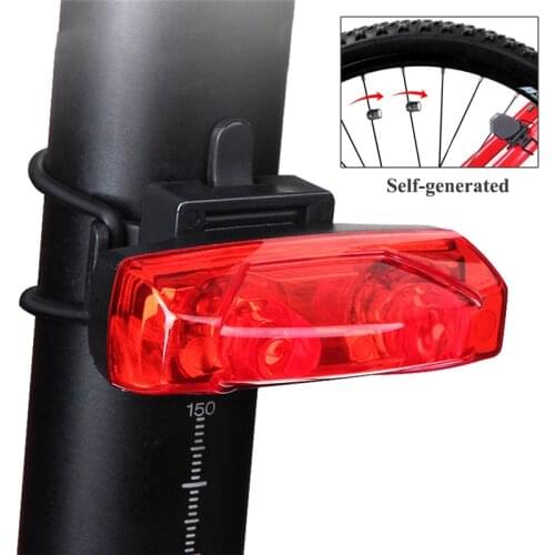 Bicycle Lights Rear Induction Tail Light Warning Lamp Magnetic Power Generate Taillight Cycling Back Lamp Safety 2021