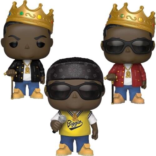 FUNKO POP Rocks Notorious BIG (Biggie Smalls) #77 Crown Cane Music with Jersey Figure #78 Crown Fall Convention Exclusive #82