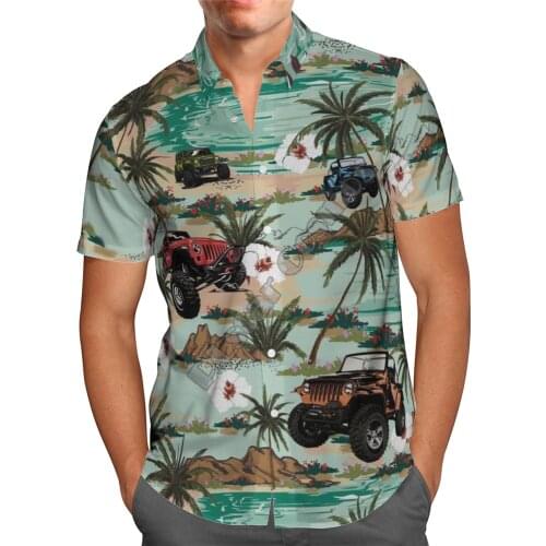 Hawaii Shirt Hawaiian beach Summer Flower Car Printed 3d Mens Shirt Harajuku Tee hip hop shirts 19
