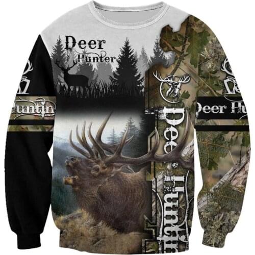 Deer Hunting Camo 3D All Over Printed Mens Hoodie Harajuku Fashion Sweatshirt Unisex Casual jacket Pullover KJ041
