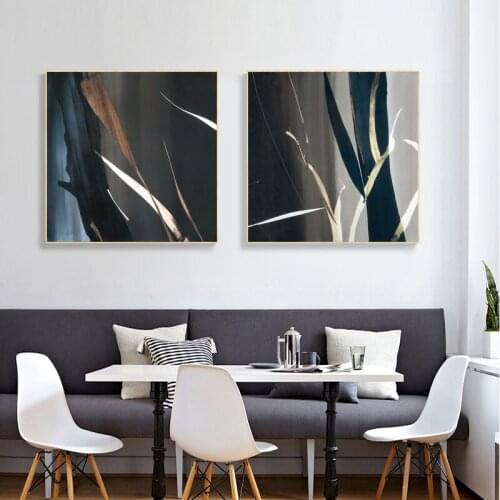 Painting Canvas Art Modern Nordic Poster Black Gold Blue Line photography Abstract Wall Prints for Living Room Home GalleryDecor