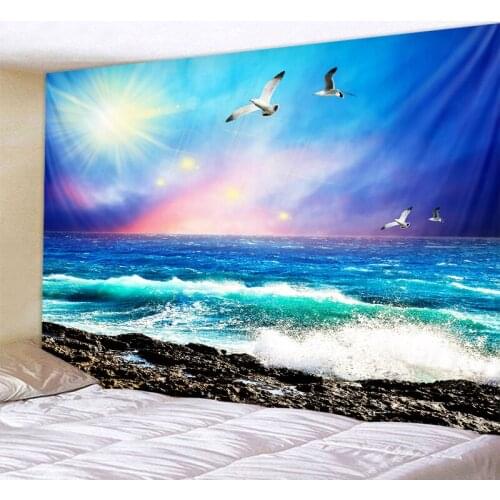 Beautiful Wave Landscape Printed Large Wall Tapestry Cheap Hippie Wall Hanging Bohemian Wall Tapestries Mandala Wall Art Decor