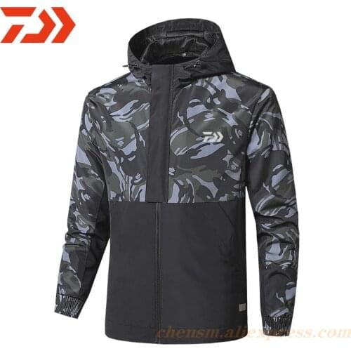 Daiwa Jacket Men Fishing Shirt Camouflage Uv Protection Clothes Fishing Clothing Summer Breathable Quick Dry Soft Shell Outdoor