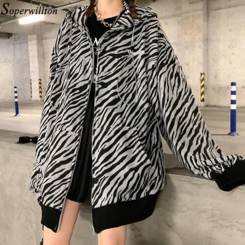 Leopard Print Jacket Women 2021 Spring Autumn Thin Coat Hooded Retro Oversize Street Wear Hip Hop Outwear Fashion Harajuku Black