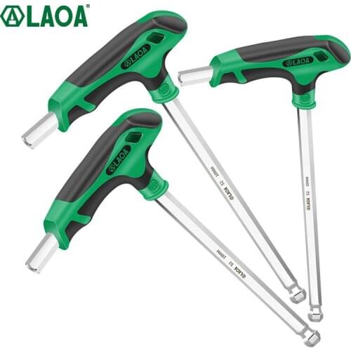 LAOA Hex Screwdrivers Set Round Head S2 Alloy Steel 58HRC Hexagon Screwdriver T-shaped Screw Wrench