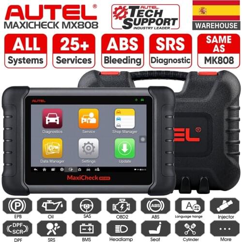 Autel MaxiCheck MX808 2021 Newest Diagnostic Scanner [Same as MaxiCOM MK808], All Systems Diagnosis & 25+ Services ABS Bleed EPB