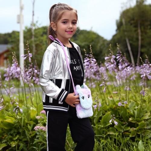 2021 new cartoon plush backpack shoulder bag childrens little horns plush coin purse little girl shoulder messenger bag