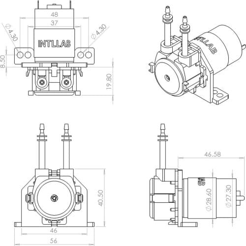 12V DC Peristaltic Liquid Pump Dosing Pump for Aquarium Lab Analytical