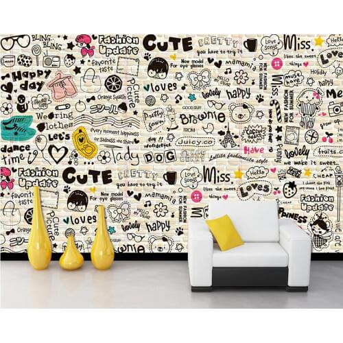 Custom children wallpaper,Cartoon English,3D cartoon murals for childrens bedrooms restaurants backdrop PVC wallpaper