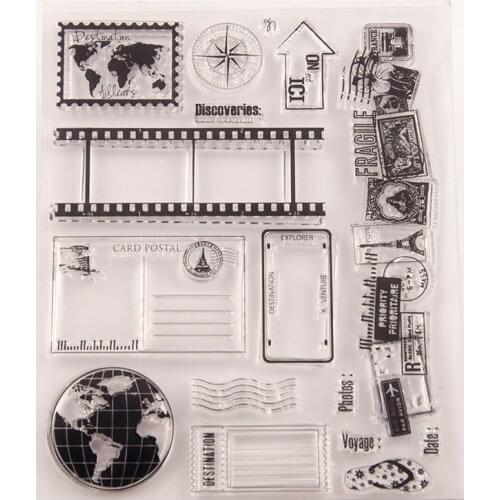 Travel Journey Clear Stamps Transparent Silicone Stamp for DIY Scrapbooking Paper Card Craft Tools