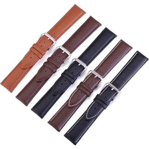 Genuine Leather Watchbands 12/14/16/18/19/20/22/24 mm Watch Steel Pin buckle Band Strap High Quality Wrist Belt Bracelet + Tool