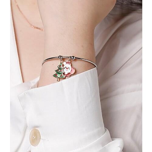 Christmas Bracelet For Women Reindeer Santa Candy Christmas Tree Holiday Gifts Female Fashion Small Fresh Jewelry Gift
