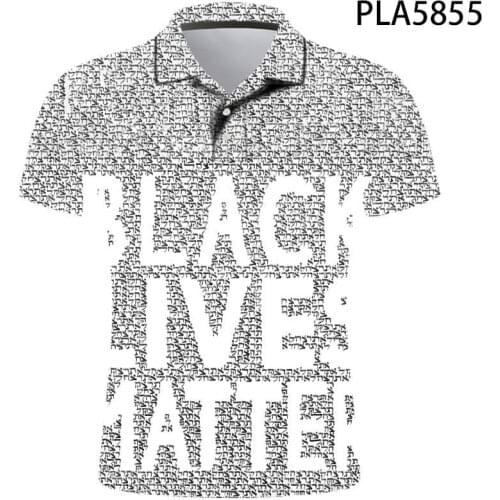 Summer New Men Printed Casual Short Sleeve Black Lives Matter BLM Man Ropa De Hombre Cool Streetwear Fashion Polo Homme