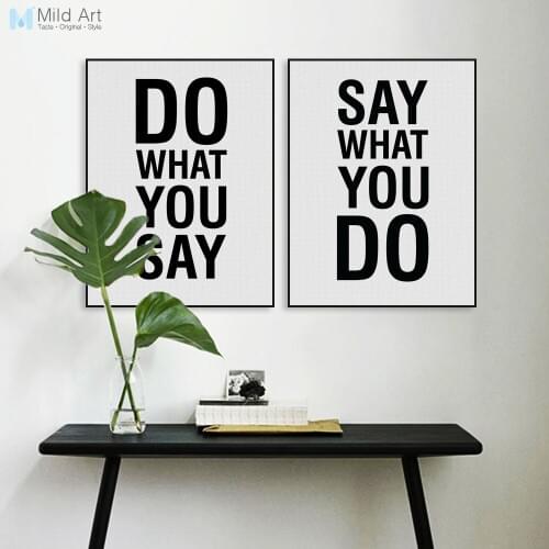 Nordic Minimalist Black White Motivational Typography Quotes A4 Art Print Poster Wall Picture Canvas Painting Custom Home Deco