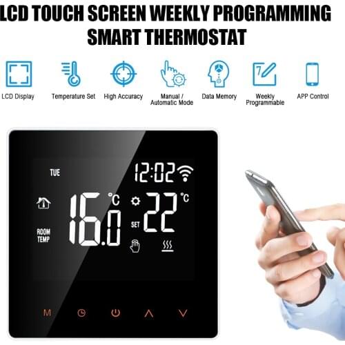 16A 3A WiFi WaterGas Boiler​​ Tuya WiFi Smart Thermostat LCD Touch Screen Program Water Gas Boiler Temperature Remote Controller