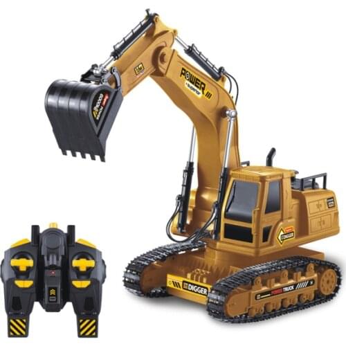 1/18 RC Truck 2.4G Radio Controlled Car Caterpillar Tractor Model Engineering Car Digging Soil Sound RC Excavator Toys For Boys