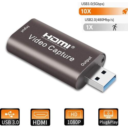 USB 3.0 HDMI Video Capture Card HD 1080P 60HZ Audio Video Recording Plate Live Streaming USB 3.0 Video Grabber Record