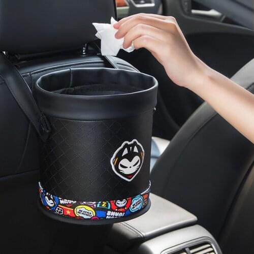 Waterproof Car Trash Can Bin Auto Car Accessories Organizer Garbage Dump For Trash Can Cars Storage Pockets Portable Hanging