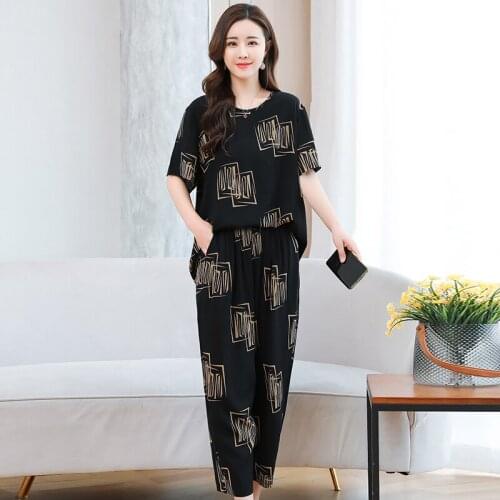 Women Summer Casual Two Piece Set Casual Short Sleeve Tops Shirt and Loose Beach Ankle-Length Pants Plus Size Womens Outfits 5XL