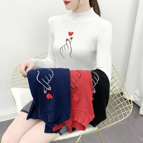 Ribbed womens sweaters spring fall 2020 fashion pullover mock neck knit top long sleeve harajuku women sweaters pullovers C182