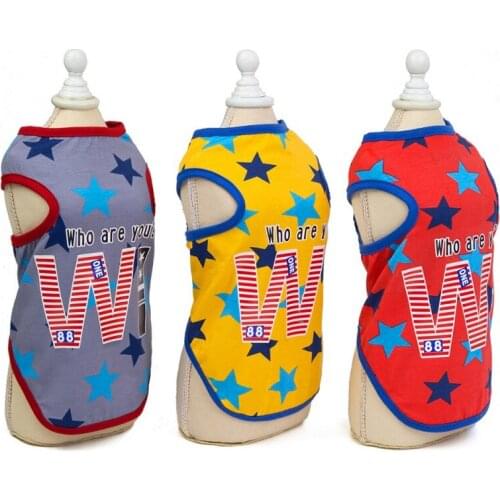 Pet Cat Dog Vests Spring And Summer Thin Five-angle Star Vest T-shirt Cats Clothes for Small Cotton Dogs Shirt Pet Clothing