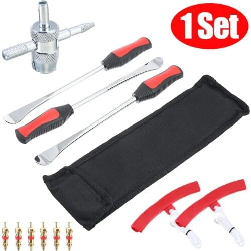 1set Adeeing Tire Lever Tool Spoon + Wheel Rim Protectors Tool + Free Valve Core Remove Kit For Motorcycle Bike Scooter