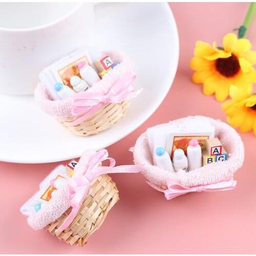1Pcs 1:12 Mini Feeding Bottle Basket Furniture Model Toys For Doll House Decoration