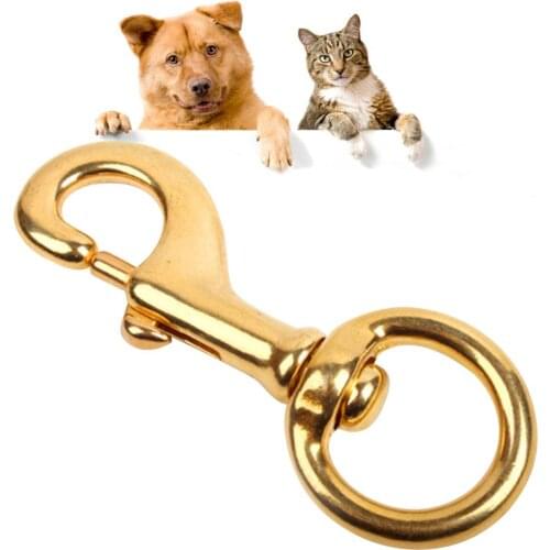 1Pc Brass Rotary Single Swivel Eye Pet Traction Rope Diving Bolt Snap Hook Buckle Dog Accessories S /M/ LSize