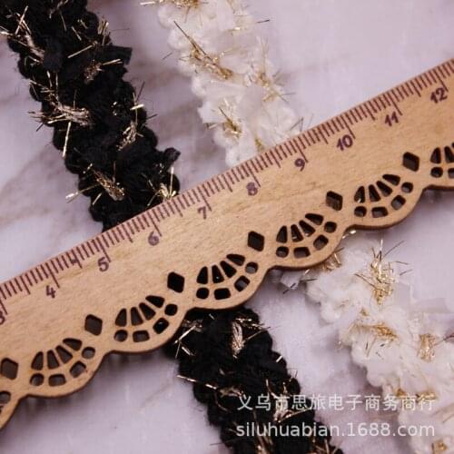 1 yards Glitter Gold line Woven Polyester Ribbon DIY Craft Headwear Clothes Sewing Trim Material Decoration