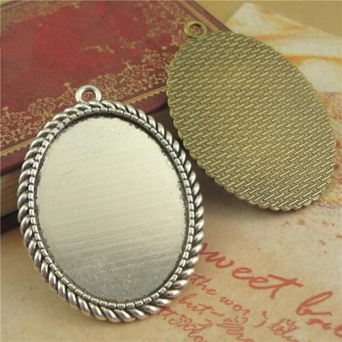20Pcs/lot Fashion Blank Oval Cabochon Base Big Pendant Base 40*30MM Cameo Settings for Jewelry Making