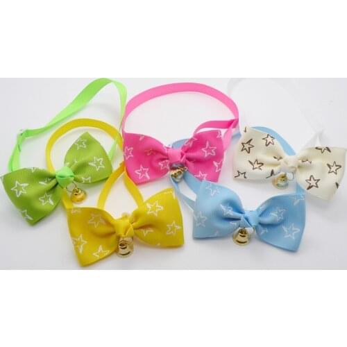 50pc/lot Big sale Pet Dog PUPPY CAT Polka Dots Bow Ties with bell Cute Neckties Accessories Grooming Supplies BN85