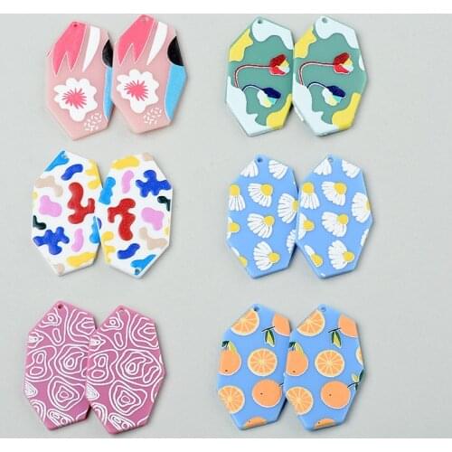 50PCS/lot Van Gogh Oil Painting Jewelry Accessories Hand Made Earrings Connectors DIY Pendant Jewelry Findings Components Charms