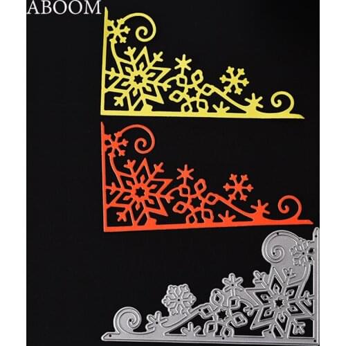 ABOOM 1PC Corner Snowflake Cutting Dies Metal Scrapbooking Emossing Stencil Card Die For DIY Invitation Album Book Decoration