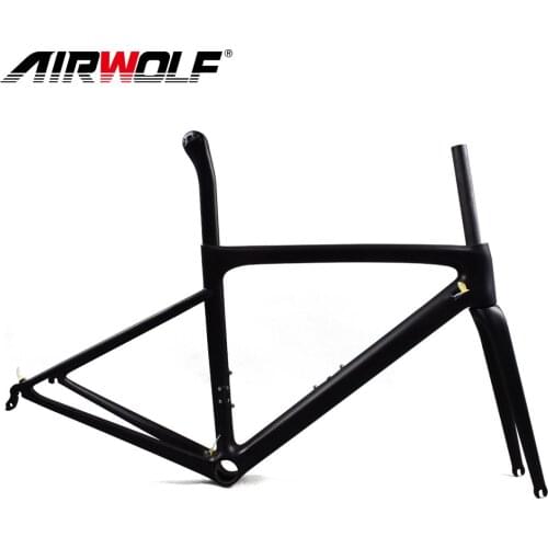 AIRWOLF Carbon Road Bicycle Frameset 700C V Brake Quick Release 130*9mm T1100 Toray Carbon Fiber Road Bike Frame Matte Glossy