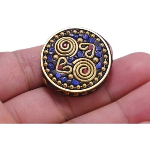 TZ-A12 Different Size Brass Crushed Rammel Avalokitesvara Nepal Beads Prayer Buddha Horn Tibetan Necklace Bracelets DIY Jewelry