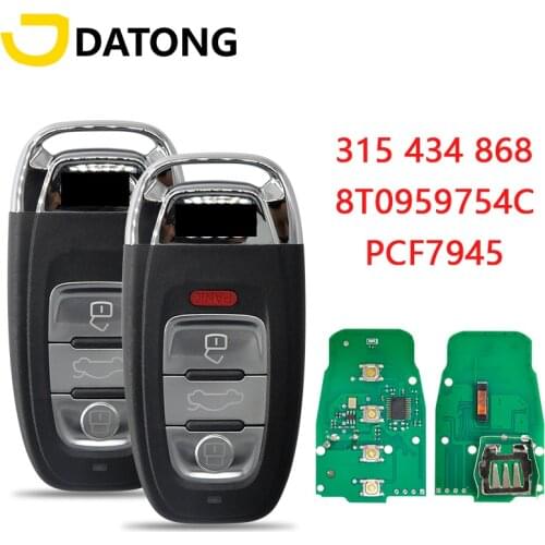Datong World Car Remote Key For Audi Q5 S5 Audi 5 Series Chip 433 Mhz 8TO959754C Auto Smart Card Remote Control Blank Key