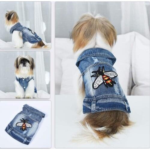 Fashion Pet Dog Denim Coat Jacket for Small Dogs Summer Jean Puppy Cat Clothes Chihuahua Yorkies Jacket Vest Pets Dogs Clothing
